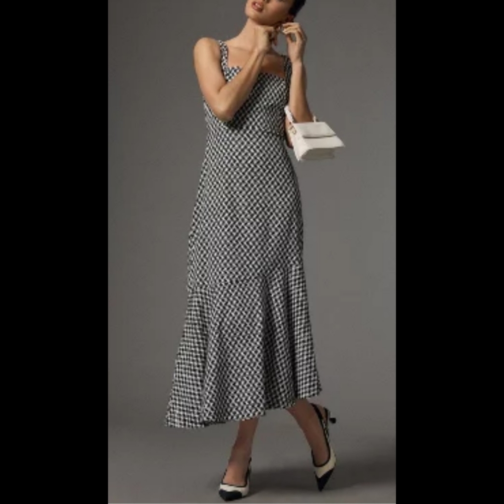 Anthropologie Ariana Dress Square Neck Asymmetrical Ruffle Hem Size 3X NWT